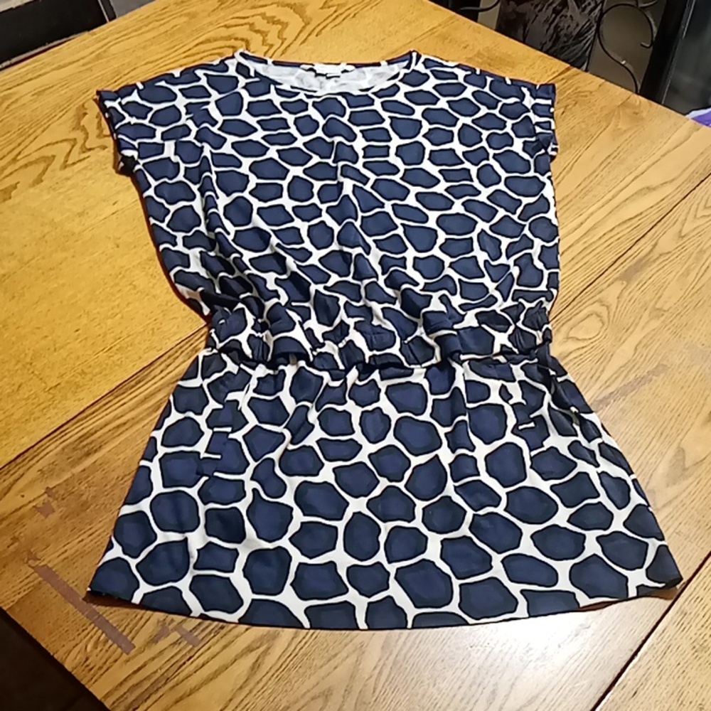 Diane Von Furstenberg Womens 6 Dress BLUE WHITE Print  Used Preowned Silk Blend